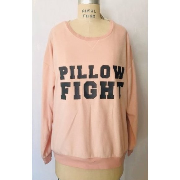 H&M Other - H&M PINK GRAY PILLOW FIGHT PAJAMA SET SWEATSHIRT & JOGGER PANTS LARGE NWT